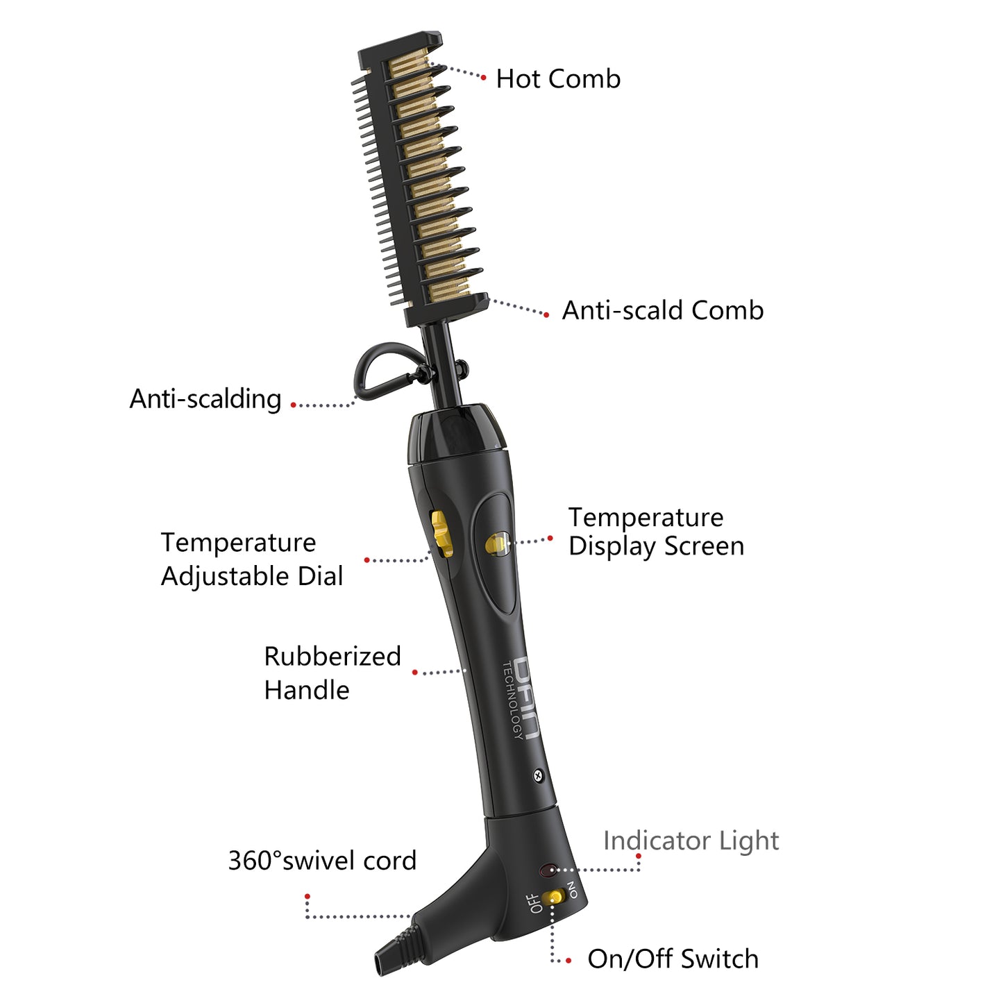 200℉-500℉ high Heat Hot Comb for Black hair ,for  African American Women hair
